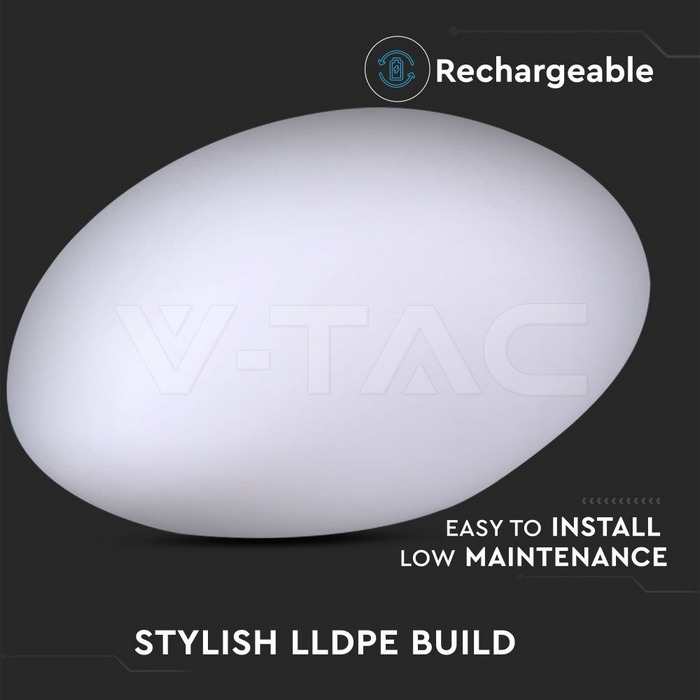 V-TAC 40151, RGB LED Stone Shape Lamp D28 x 21 x 17 cm