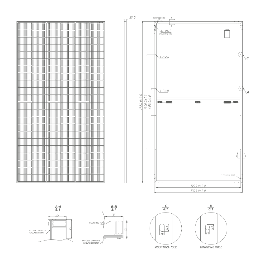 TALESUN Half-Cut Mono Perc TP8F66M-TP8F66M(H)-132-655W Solar Panel
