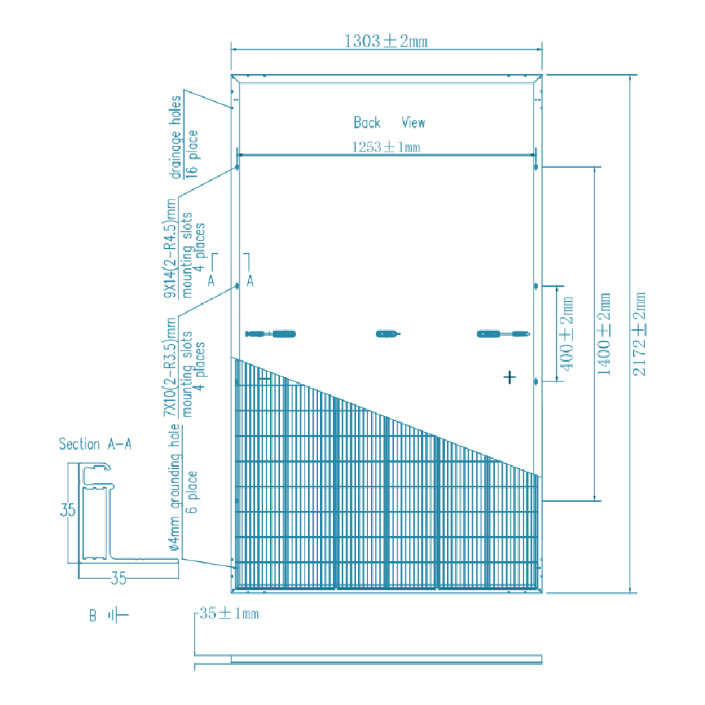 ULICA SOLAR, UL-605M-120HV, Standard Monofacial Monocrystalline MONO half-cut cells 605Wp Solar Panel