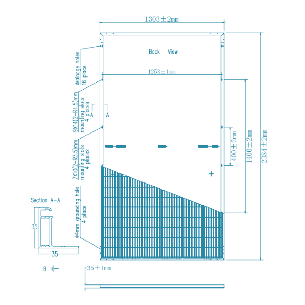ULICA SOLAR, UL-670M-132, Standard Monofacial Monocrystalline MONO half-cut cells 670Wp Solar Panel