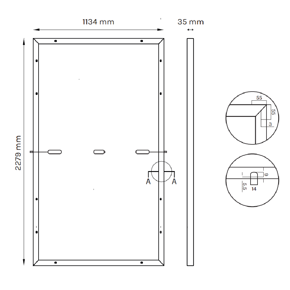 SOLARDAY, TEN HC144 550W, Standard Monofacial Monocrystalline Silicon MONO half-cut cells 550Wp Solar Panel