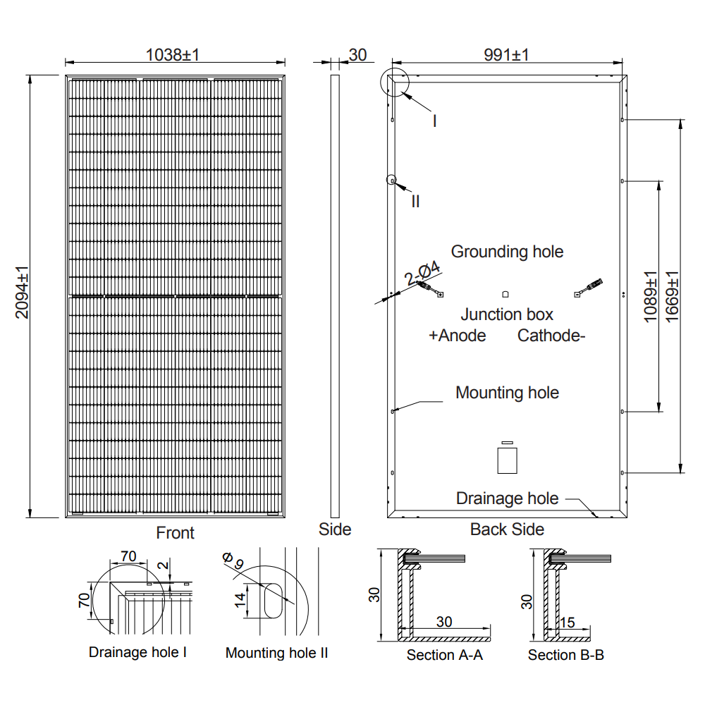 AE SOLAR, AE-MC-144E, Black Monofacial Monocrystalline PERC half-cut cells 430Wp Solar Panel