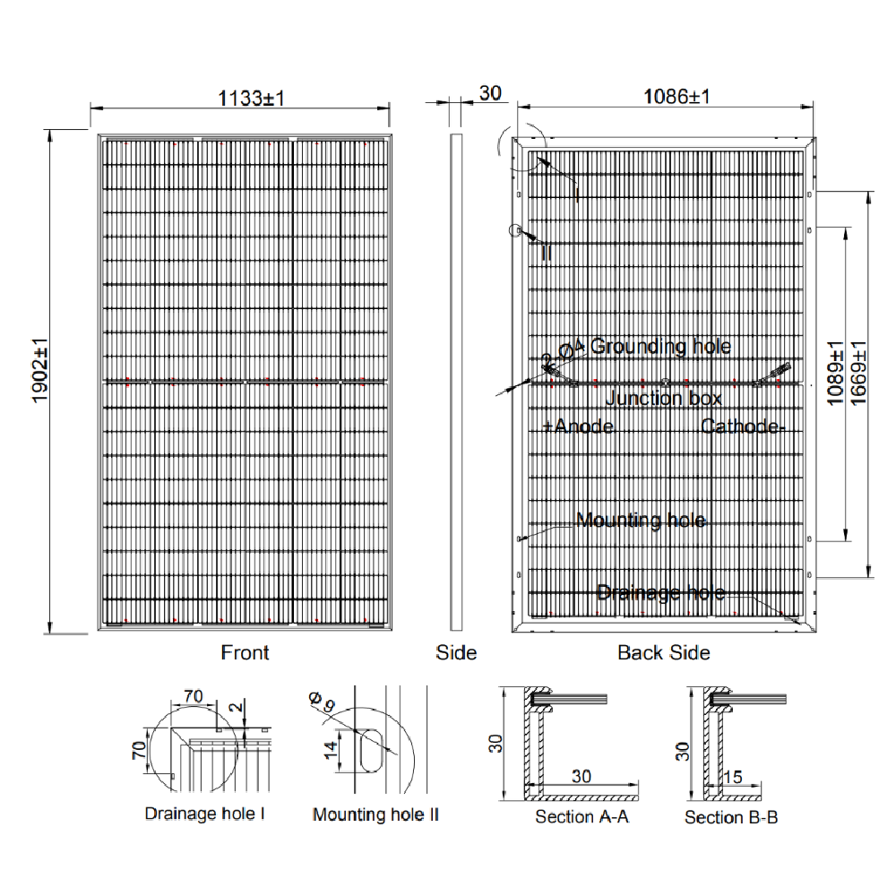 AE SOLAR, AE-MD-120BS, Standard Bifacial Monocrystalline PERC half-cut cells 455Wp Solar Panel