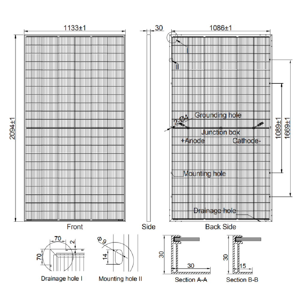 AE SOLAR, AE-MD-132BD, Standard Bifacial Monocrystalline PERC half-cut cells 490Wp Solar Panel