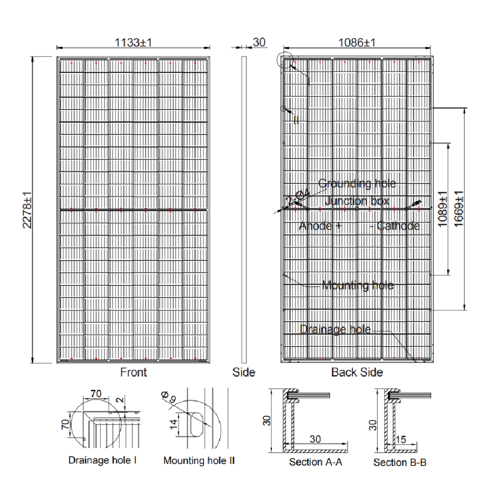 AE SOLAR, AE-MD-144BD, Standard Bifacial Monocrystalline PERC half-cut cells 550Wp Solar Panel