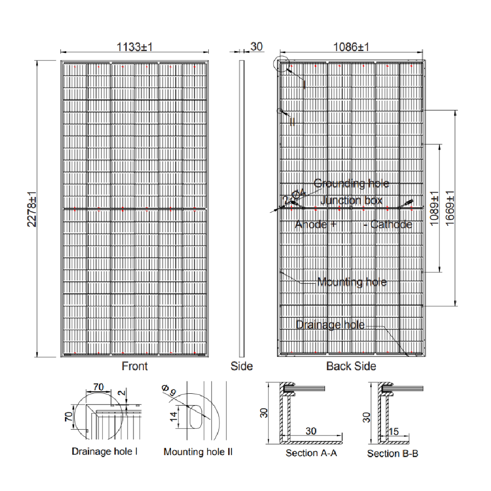 AE SOLAR, AE-MD-144BS, Standard Bifacial Monocrystalline PERC half-cut cells 550Wp Solar Panel