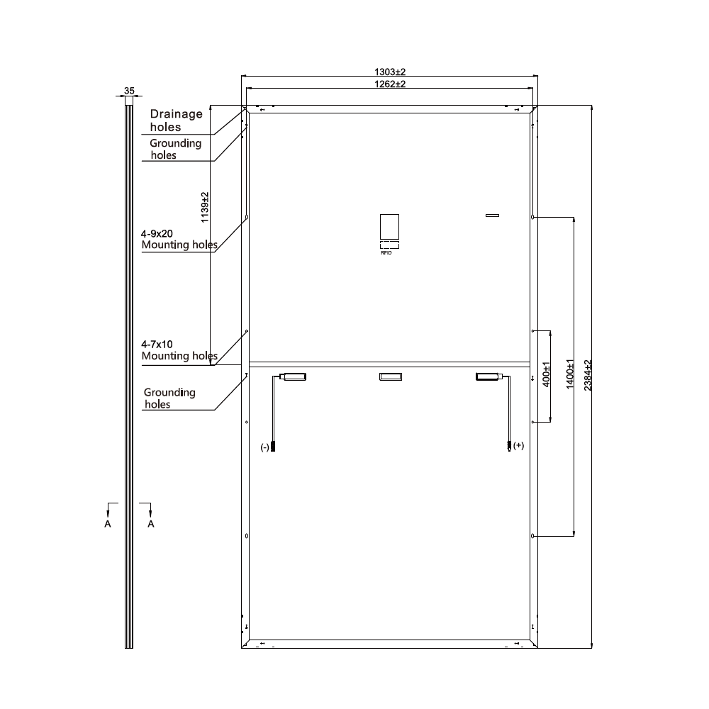 RISEN ENERGY, RSM132-8-655M-2T6F, Standard Monofacial Monocrystalline PERC half-cut cells 655Wp 2T6F Frame Solar Panel