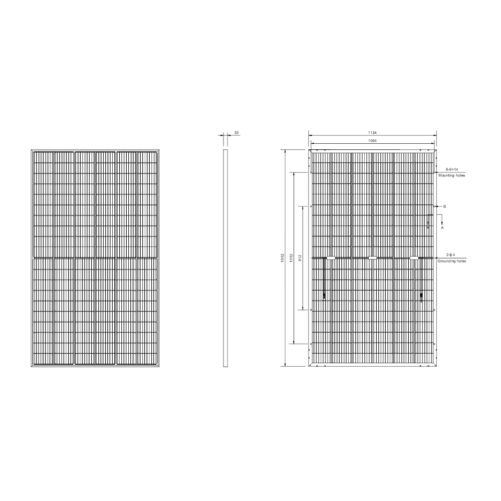 AMERISOLAR, AS-7M120-BHC-450W, Standard Bifacial Monocrystalline PERC 450Wp Solar Panel