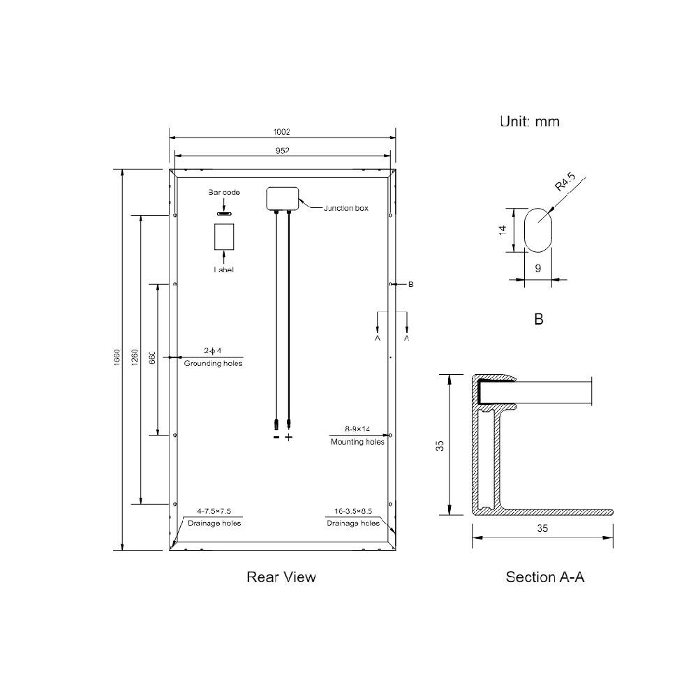 AMERISOLAR, AS-6M30-BLACK-325W, Standard Monofacial Monocrystalline PERC 325Wp Solar Panel
