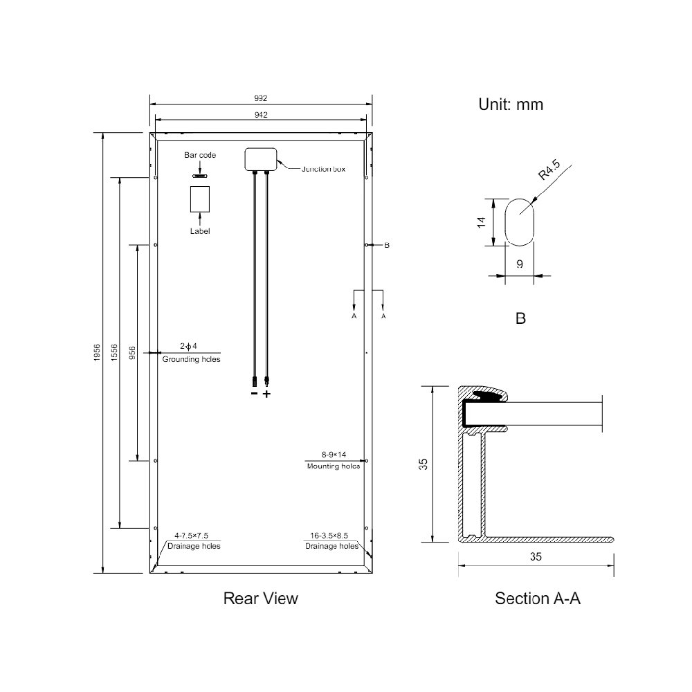 AMERISOLAR, AS-6P-345W, Standard Monofacial Polycrystalline Crystalline 345Wp Solar Panel