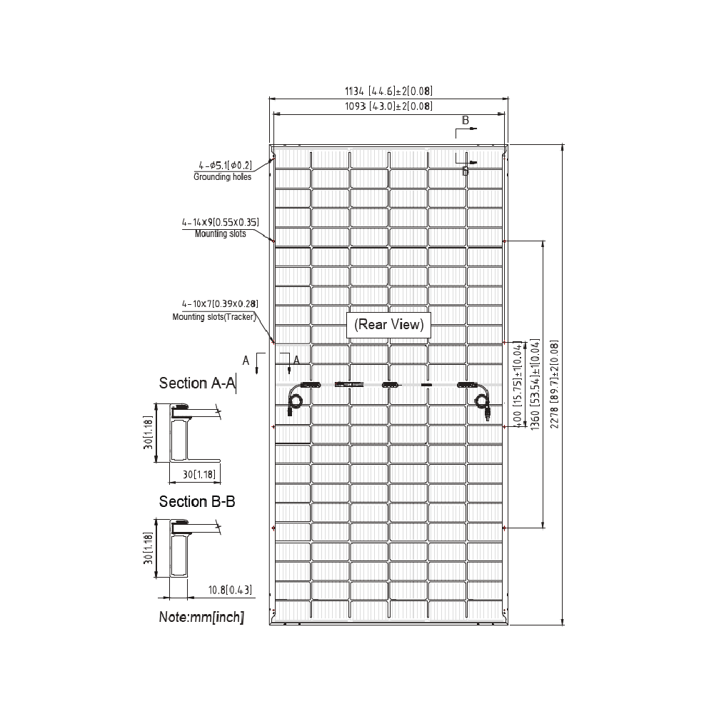 SUNTECH, STP545S-C72/Pmh+, Standard Bifacial Monocrystalline MONO half-cut cells 545Wp Solar Panel