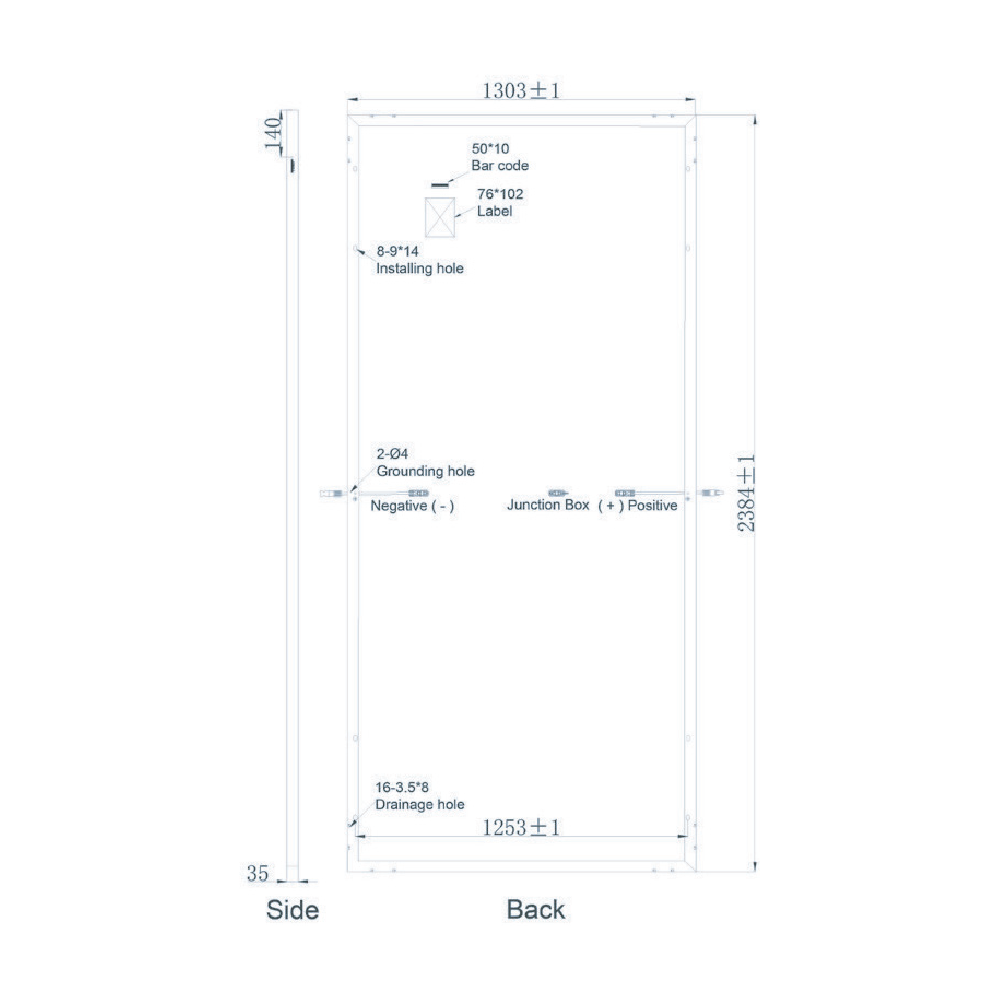 SUNPRO POWER, SPDGxxx-132M12-645W, Standard Bifacial Monocrystalline Mono-Crystalline PERC 645Wp Solar Panel