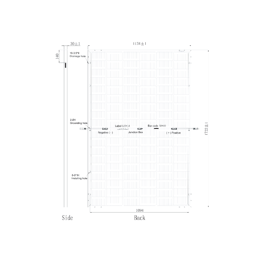 SUNPRO POWER, SPDGxxx-108M10-390W, Standard Bifacial Monocrystalline Mono-Crystalline PERC 390Wp Solar Panel