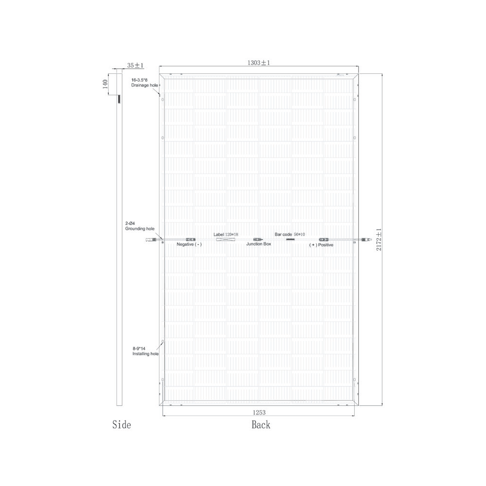 SUNPRO POWER, SPxxx-120M12-600W, Standard Bifacial Monocrystalline Mono-Crystalline PERC 600Wp Solar Panel