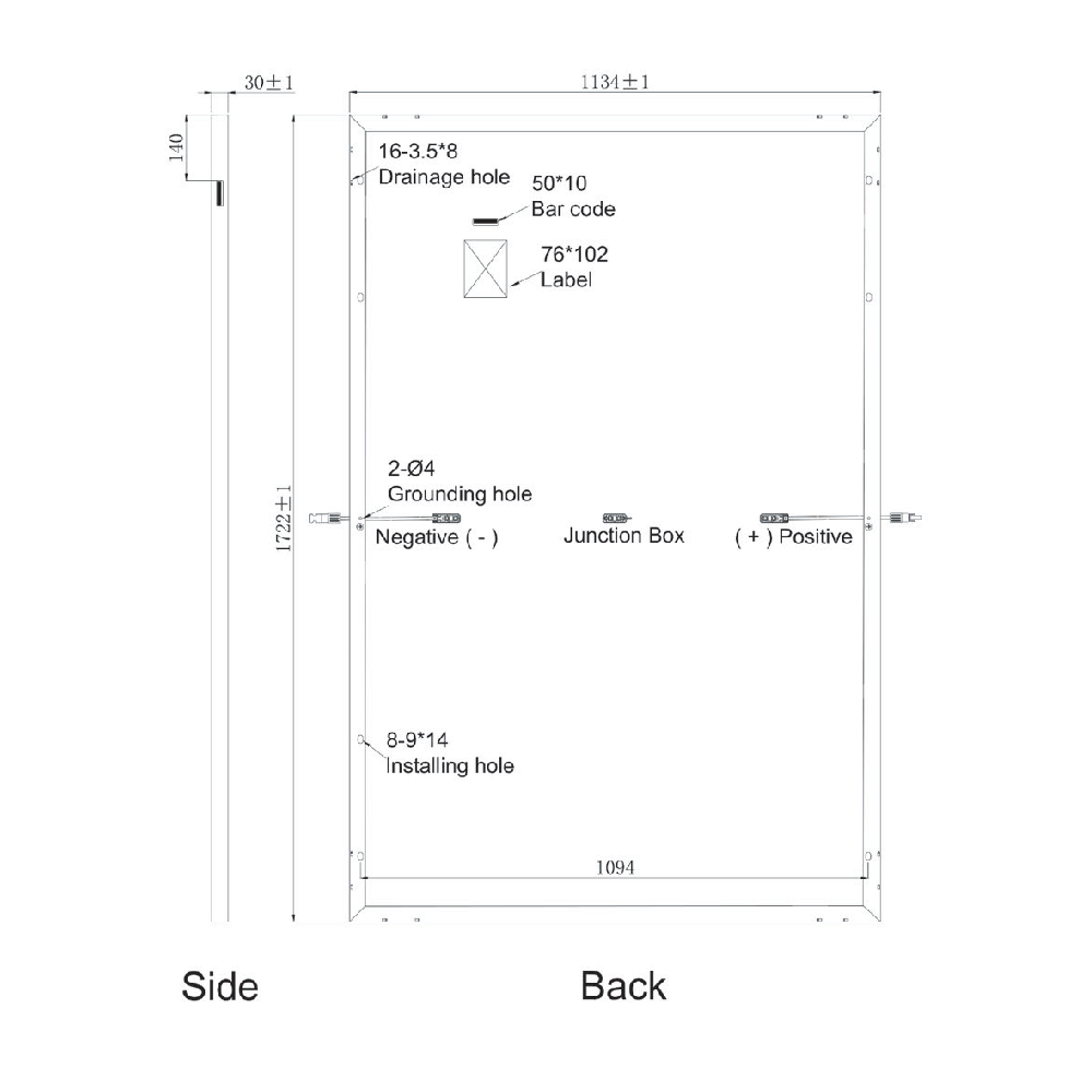 SUNPRO POWER, SPxxx-108M10-405W, Standard Monofacial Monocrystalline Mono-Crystalline PERC 405Wp Solar Panel
