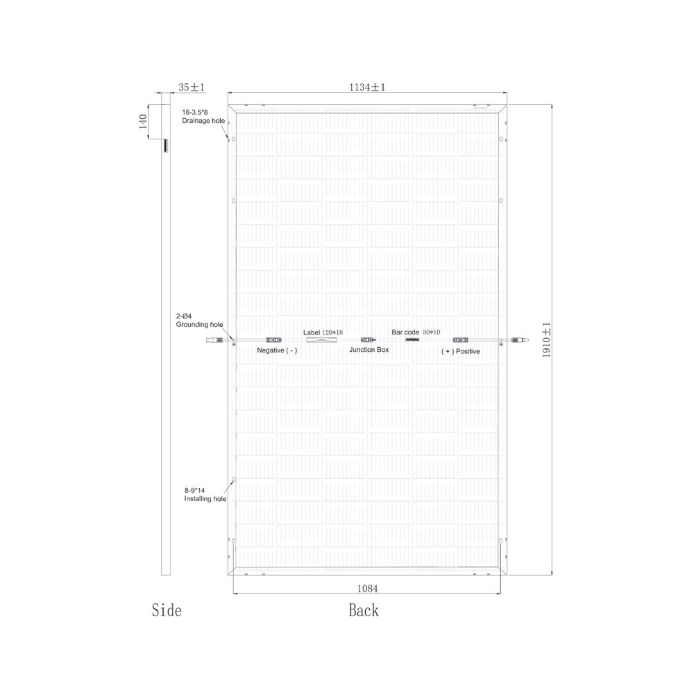 SUNPRO POWER, SPDGxxx-120M10-430, Standard Bifacial Monocrystalline Mono-Crystalline PERC 430Wp Solar Panel