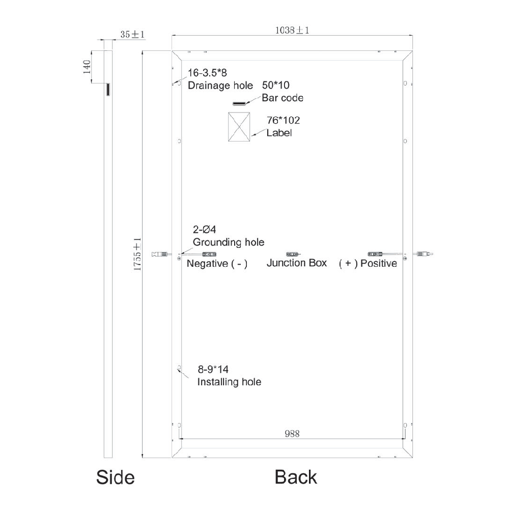 SUNPRO POWER, SPxxx-120M-380W, Standard Monofacial Monocrystalline Mono-Crystalline PERC 380Wp Solar Panel