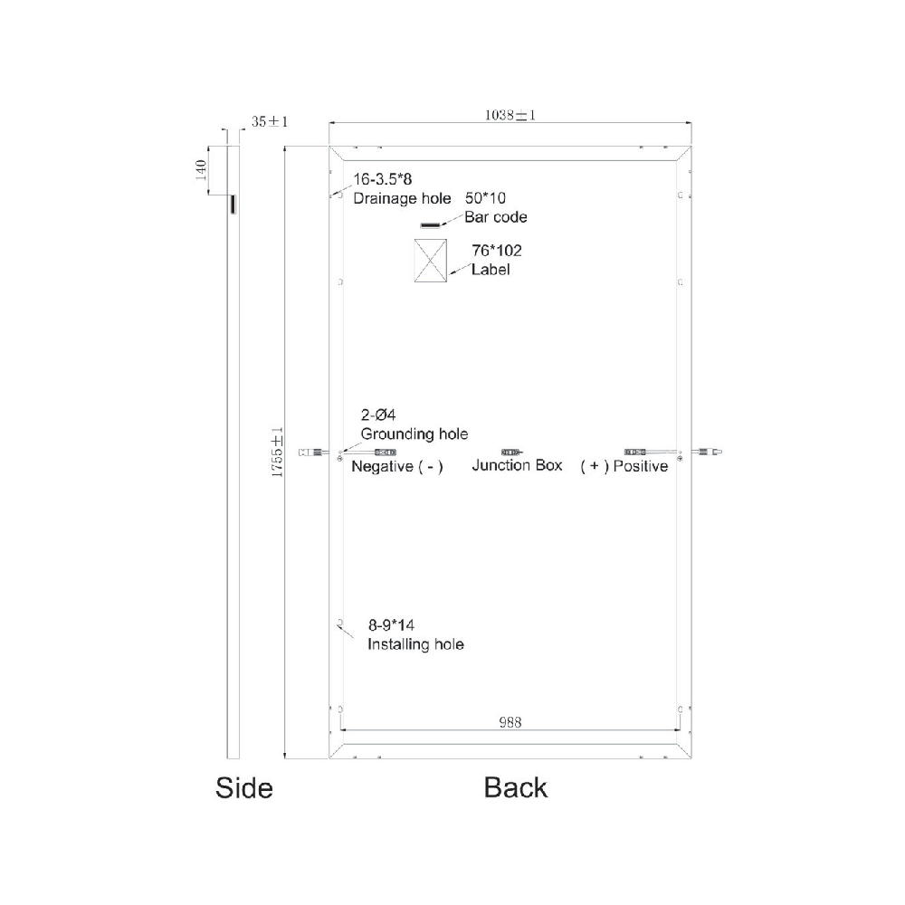 SUNPRO POWER, SPxxx-120M-390W, Standard Monofacial Monocrystalline Mono-Crystalline PERC 390Wp Solar Panel