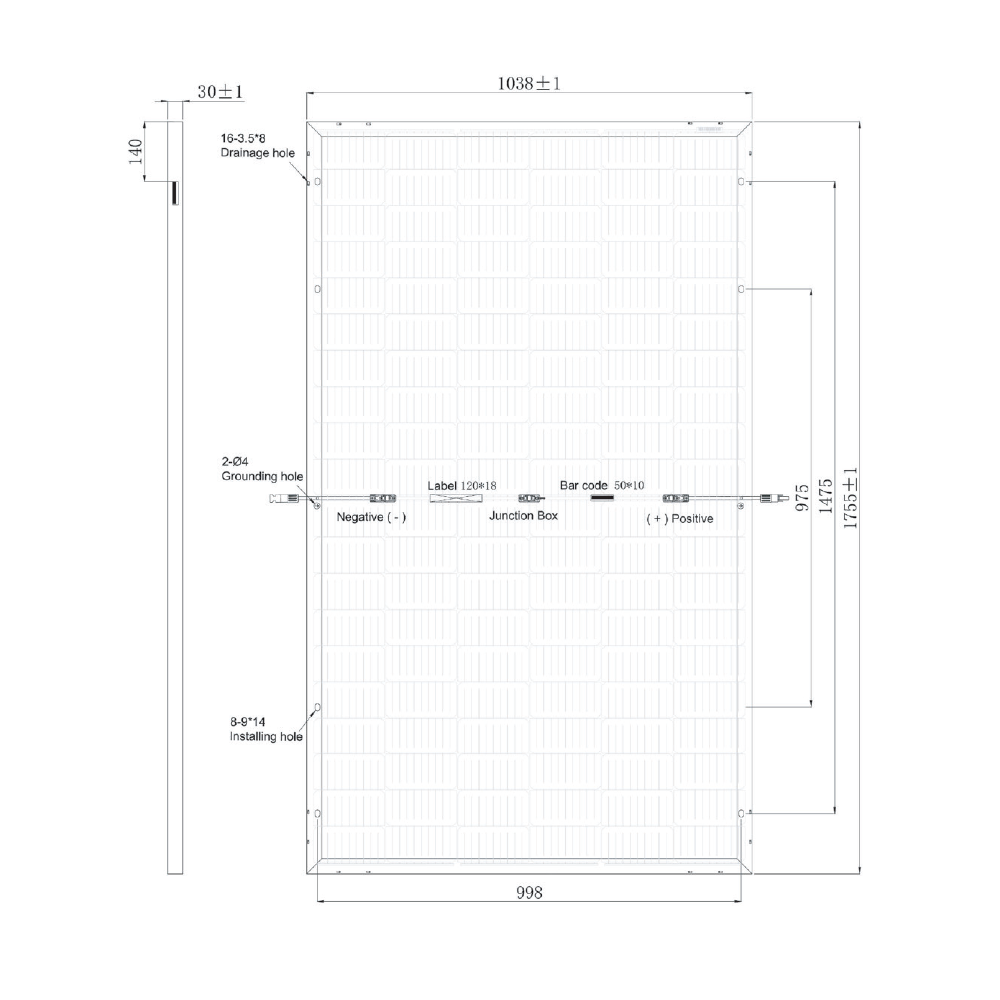SUNPRO POWER, SP-120DSNXXX-380W, Standard Bifacial Monocrystalline Mono-Crystalline 380Wp Solar Panel