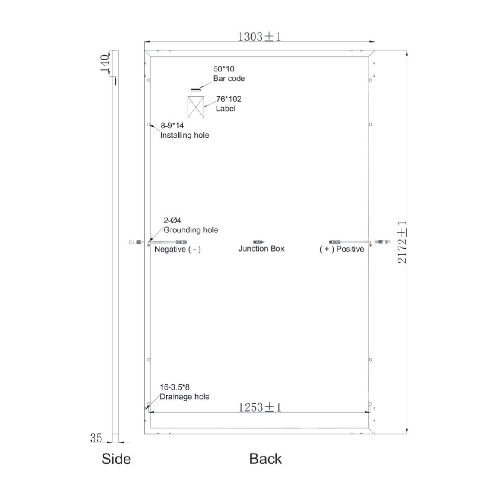 SUNPRO POWER, SPxxx-120M12-585W, Standard Monofacial Monocrystalline Mono-Crystalline PERC 585Wp Solar Panel