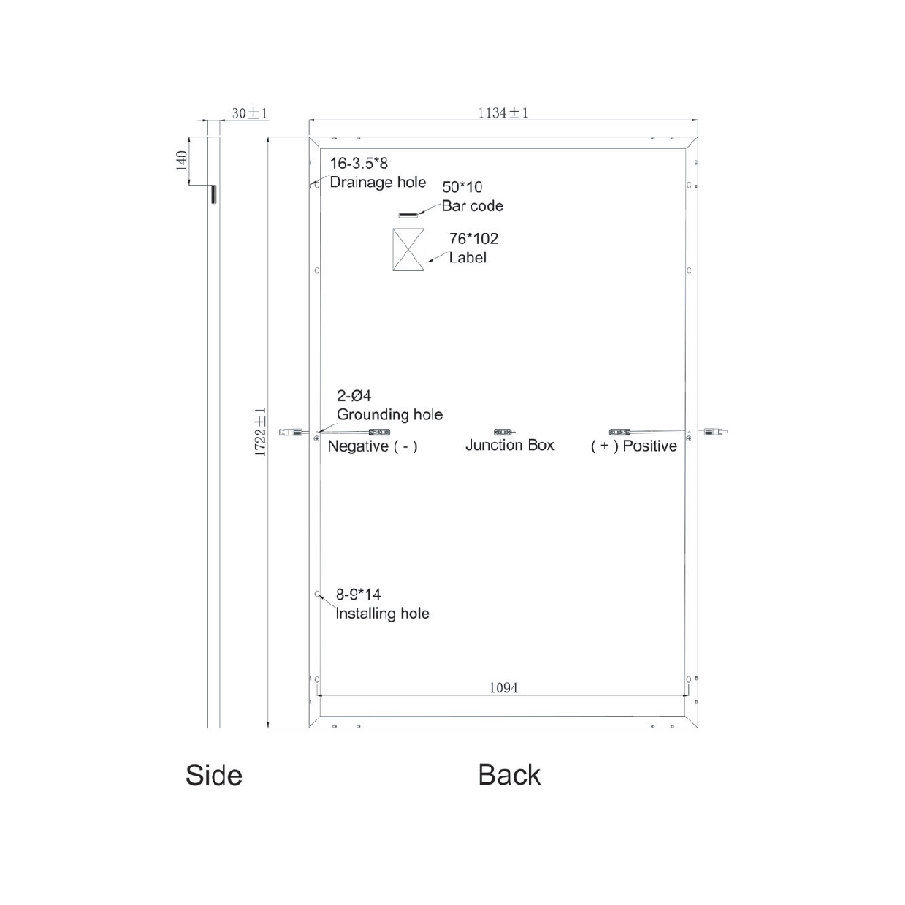 SUNPRO POWER, SPxxx-108M10-400W, Standard Monofacial Monocrystalline Mono-Crystalline PERC 400Wp Solar Panel