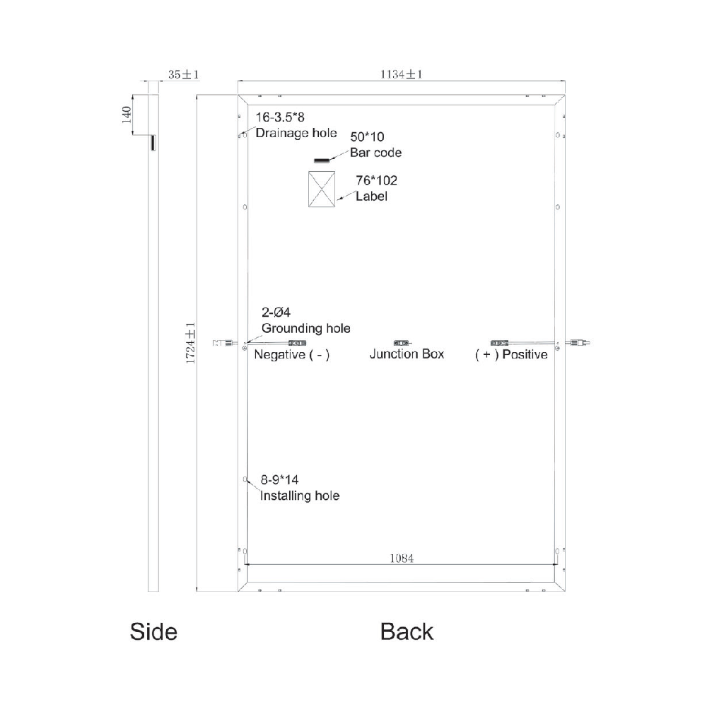 SUNPRO POWER, SPxxx-108M10-395W, Standard Monofacial Monocrystalline Mono-Crystalline PERC 395Wp Solar Panel