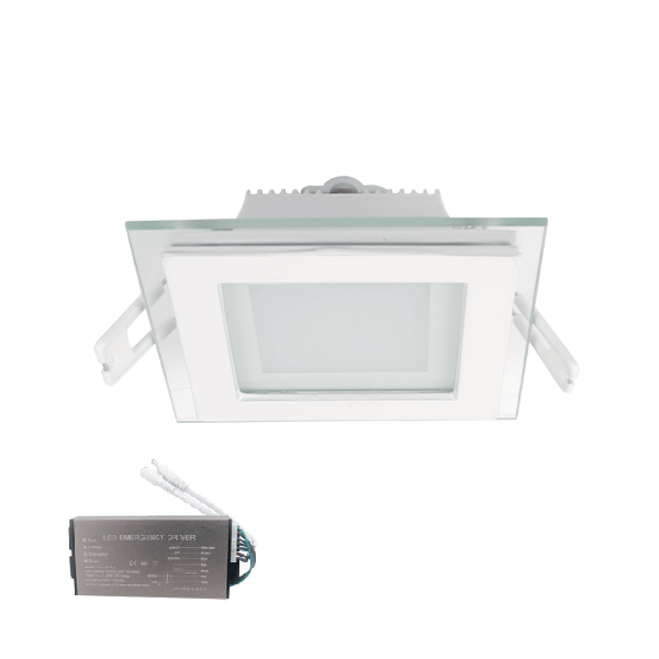 ELMARK 99LED645E, Panou LED din sticlă pătrat 18W 2700K + kit de urgență