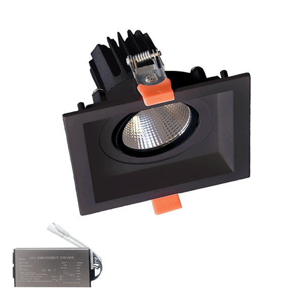 ELMARK 92DL82F3040/BLE, SQUARE LED SPOT LIGHT 30W 230V 4000K BL+EMERGENCY KIT