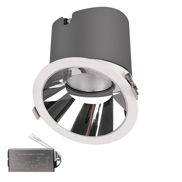 ELMARK 92EL64532030/WHE, EL-6453 LED DOWNLIGHT ВМ 20W 3000K 38° HONEY+EMERGENCY KIT