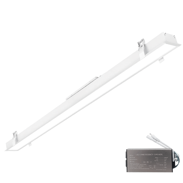 ELMARK 99PFM1505030/WHE, Profil LED încastrat 1500mm 50W 3000K alb + kit de urgență