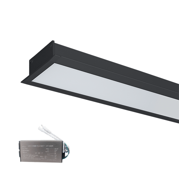 ELMARK 99FM1204040/BLE, HIGH POWER LED PROFILE RECESSED S48 40W 4000K BLACK+EMERGENCY KIT