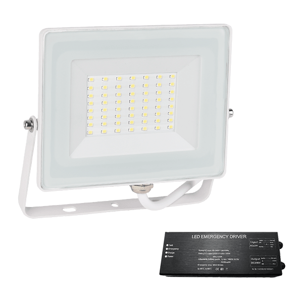 ELMARK 98HELIOS50/WHE, STELLAR HELIOS LED FLOODLIGHT 50W 4000K White+ EMERGENCY KIT