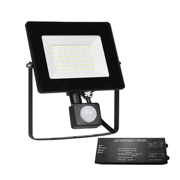 ELMARK 98HELIOS30SENE, STELLAR HELIOS LED FLOODLIGHT 30W with SENSOR+ EMERGENCY KIT