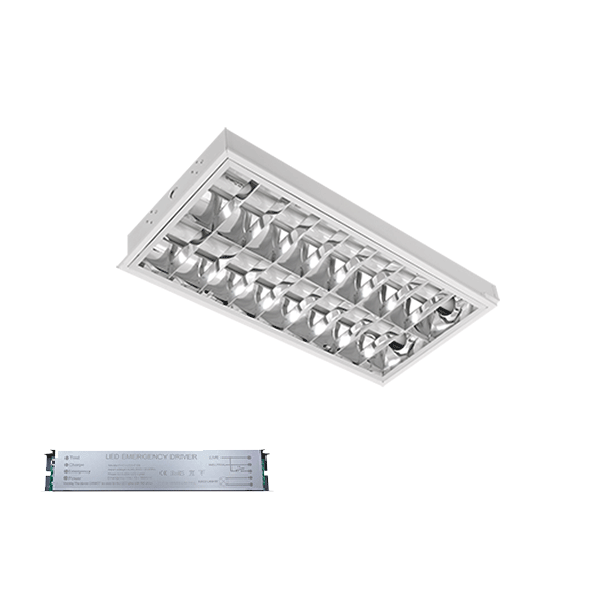 ELMARK 9LBM260LEDCWE, Corp de iluminat LENA-V cu LED (600mm) 2x9W 6400K încastrat 595x295mm + bloc de urgență