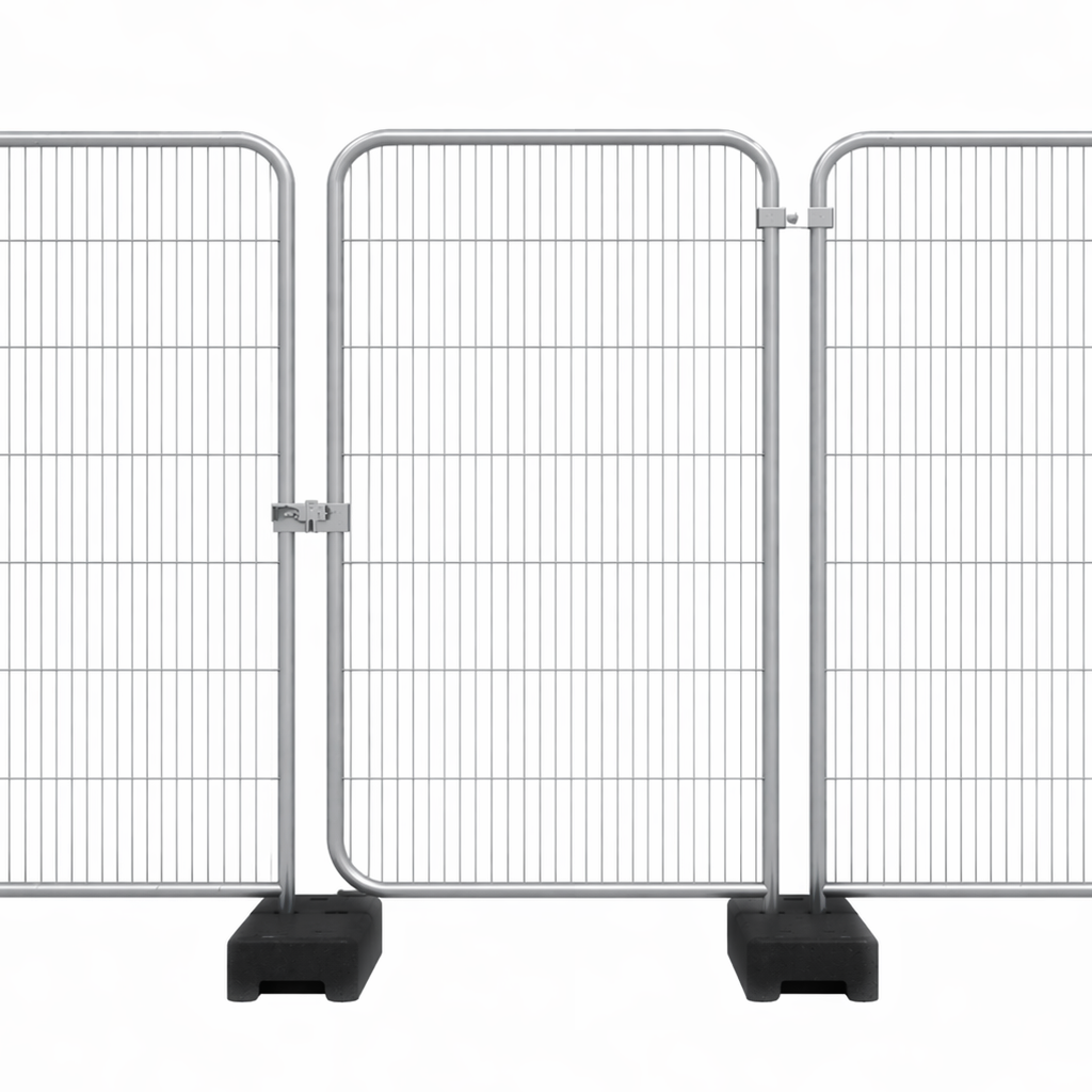 Galvanized Steel Temporary Fence Gate Poly RC Anticlimb 1160x1805 mm