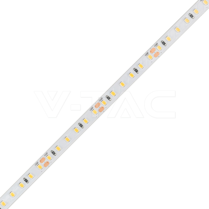 Bandă LED V-TAC 2126226, 10W, cip CREE, 3000K, IP20, 24V, 8mm, PCB dublu