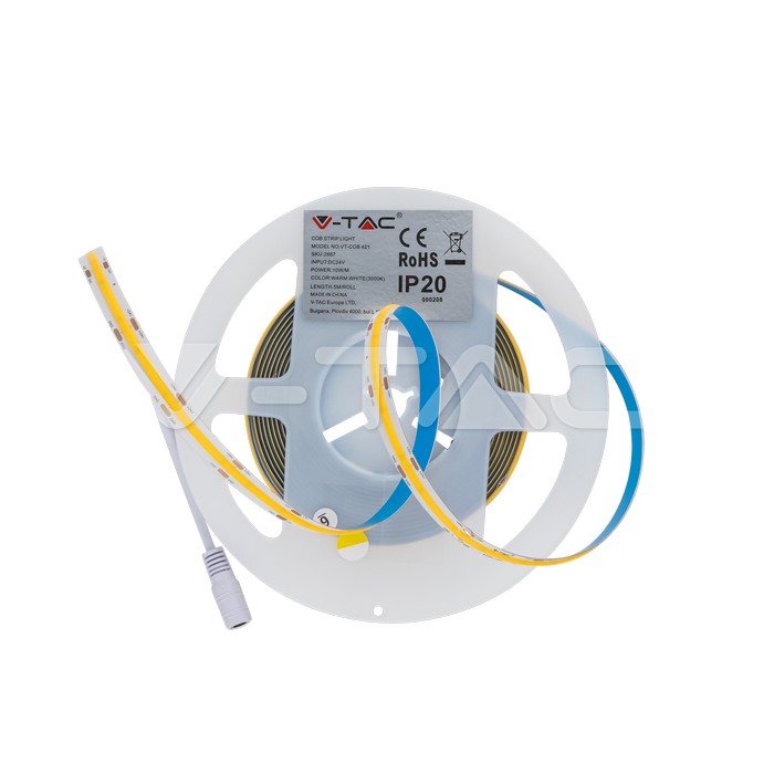 V-TAC 2676, COB LED Strip Set IP20 24V 3000K 420 LEDs 10W/m /2667 + 3264/