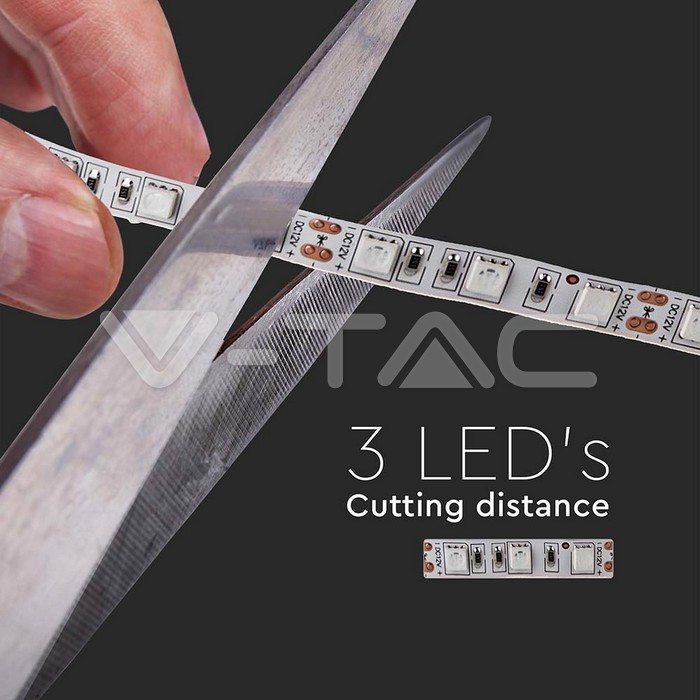 V-TAC 212547, Bandă LED SMD5050 60 LED-uri 2200K Nerezistentă la apă