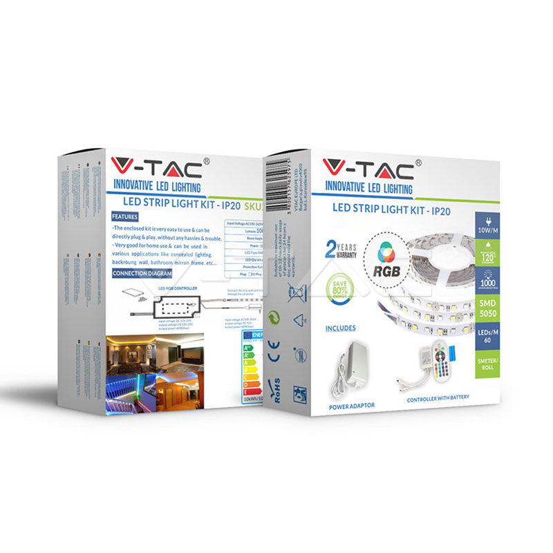 V-TAC 2544, Set benzi LED RGB SMD5050 60 LED-uri IP20