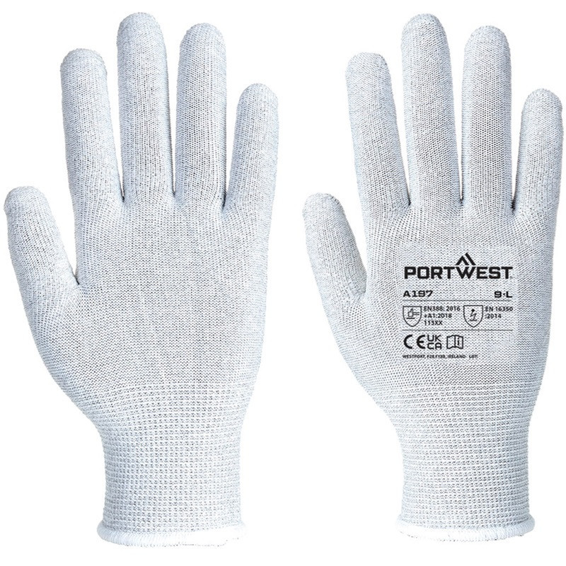 Grey Gloves, Antistatic, Shell