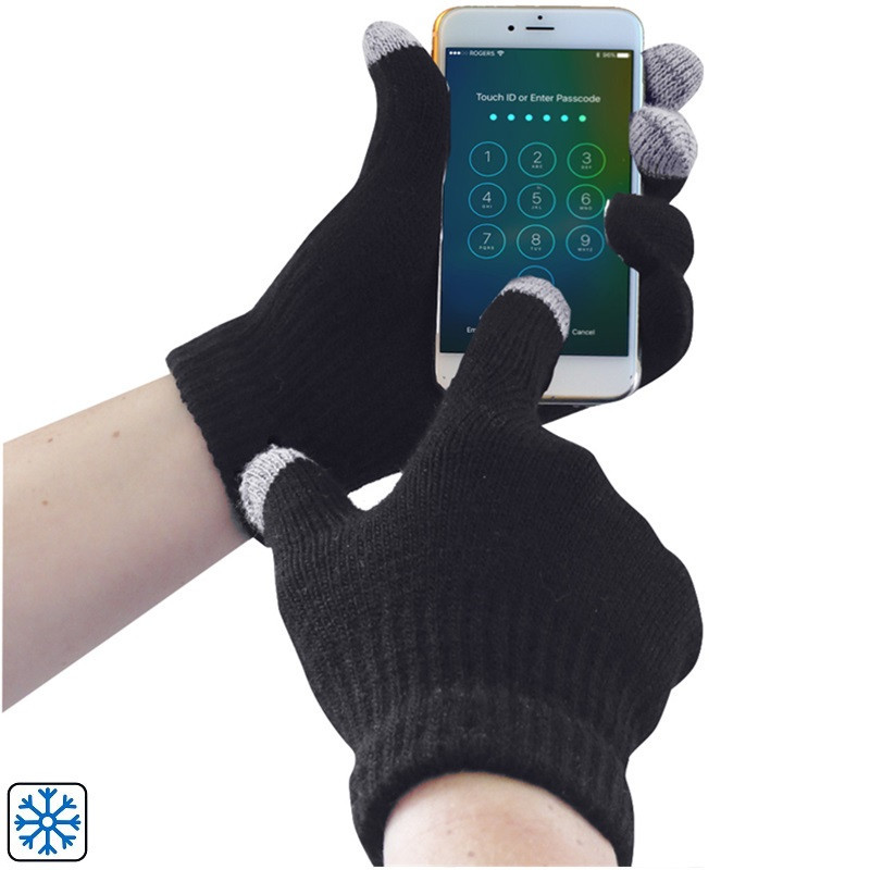 Black Gloves, Knitted Touchscreen