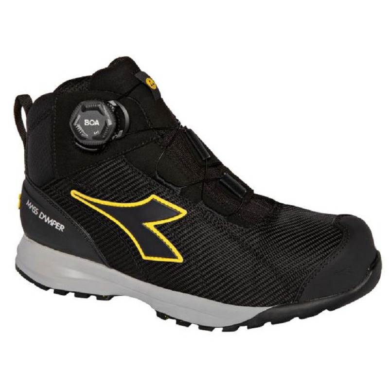 Black Protective Boots, DIADORA GLOVE MDS BOA MID S3S