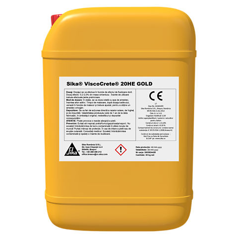 Sika ViscoCrete 20 HE Gold, Superplastifiant, 30Kg