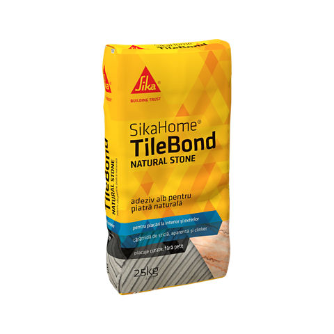 SikaHome TileBond Natural Stone, White Adhesive for Natural Stone