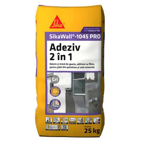 SikaWall 1045 PRO, Adeziv si masa de spaclu pentru vata minerala si polistiren