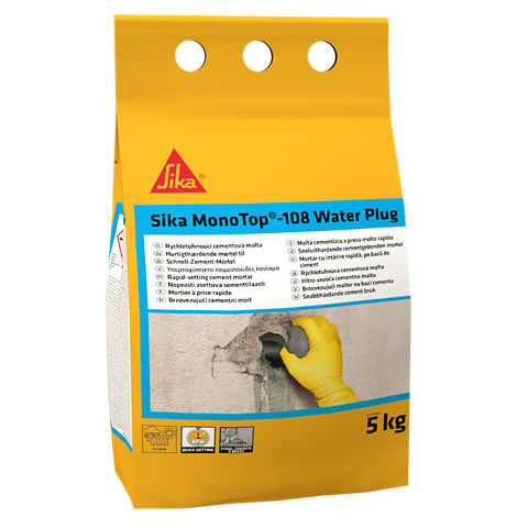 Sika® Monotop 108 WATERPLUG, Quick Infiltration Stop Mortar