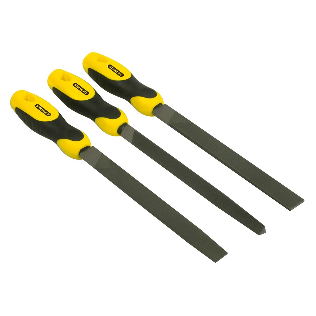 STANLEY® Set de pile plate, rotunde 1/2 si patrate 3 bucati, 8 in., 0-22-464
