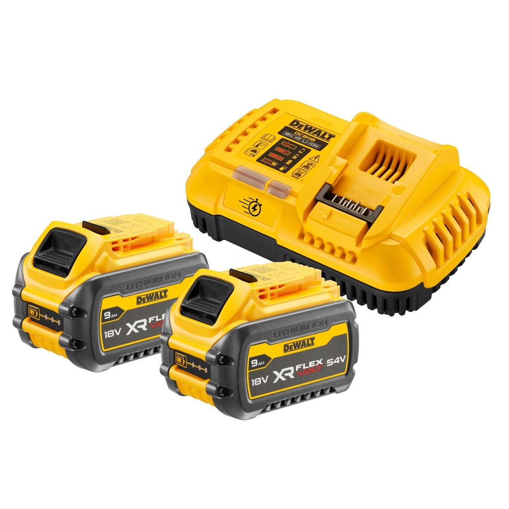 DEWALT XR FLEXVOLT® Twin Battery Starter Kit, 54V, 9Ah, DCB118X2-QW