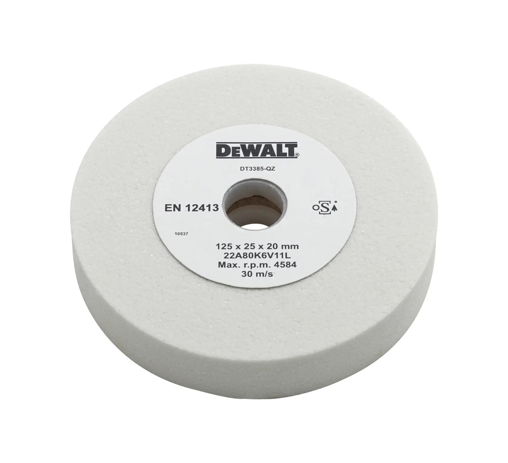 DEWALT White Aluminum Oxide Grinding & Honing Wheel, 125mm x 25mm x 20mm, Metal, DT3385-QZ