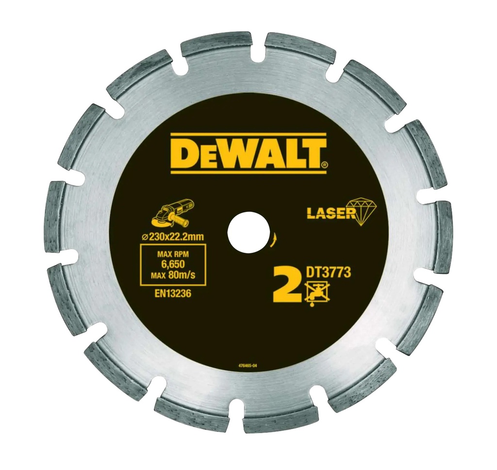 DEWALT Diamond Cutting Disc, 230 mm, 26.5 mm, Japan, DT3773-XJ
